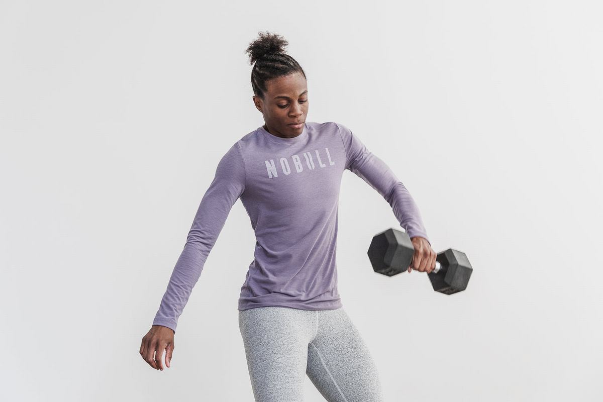 Nobull Women's Long Sleeves Lavender | Australia (VR7930)